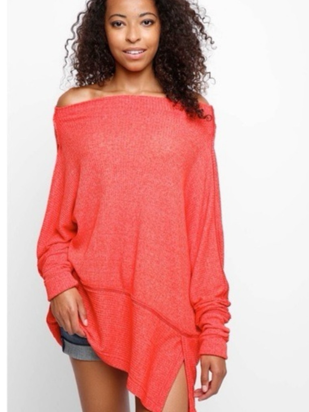 We the Free Londontown Top FP Free people Coral Long Sleeve Pullover